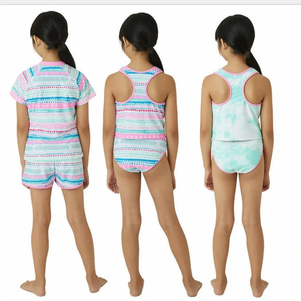 Eddie Bauer kids 4 piece mix & match Youth Reversible swim set